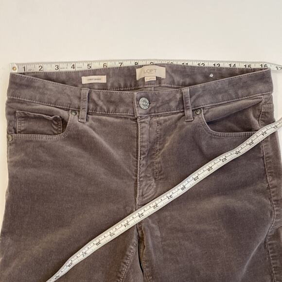 LOFT Outlet Curvy Skinny Women’s Gray Baby Corduroys EUC Sz 14 Cotton Stretch - Picture 6 of 11